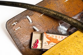 Leather Tobacco Pouch: White Wizard (with pipe contents)