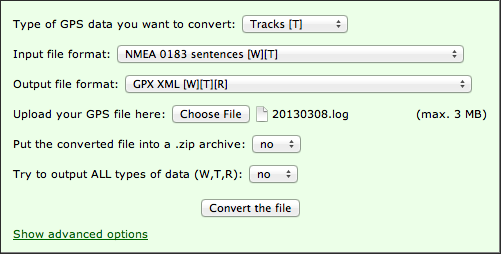 gpsbabel on-line version example