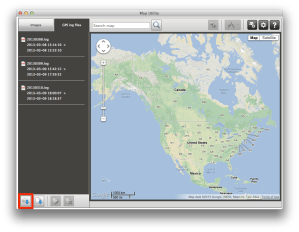 Map Utility window and log import button