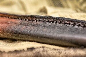 Leather Handled Knife Stitching