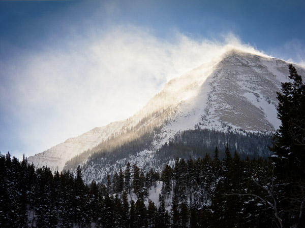 Mountain Ridge In Winter